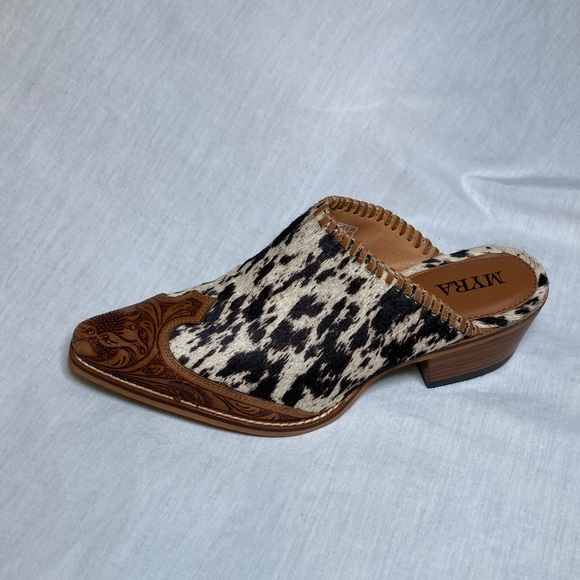 Replacement/Project Shoe! Myra Bag Heely Western Hand Tooled Mule Sz 8 Left Foot - Picture 2 of 6